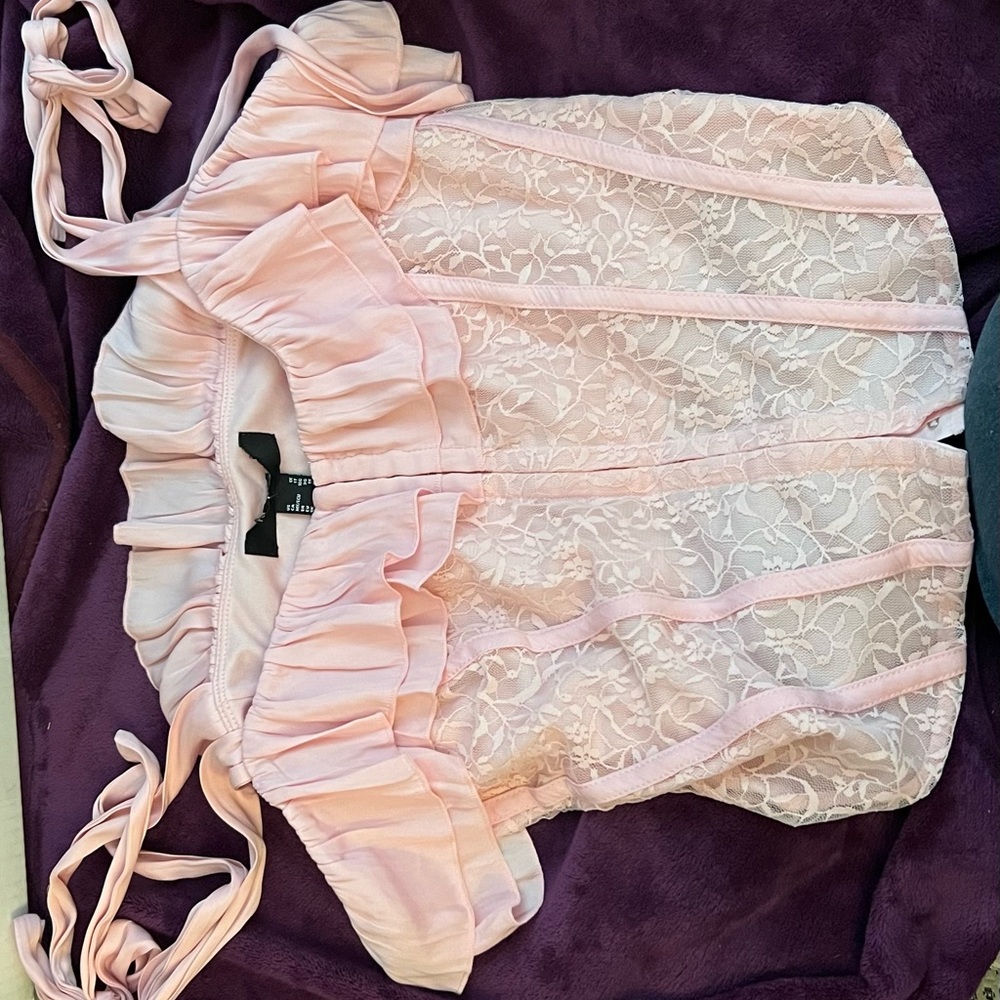 Forever 21 Pink Lace Tank Top